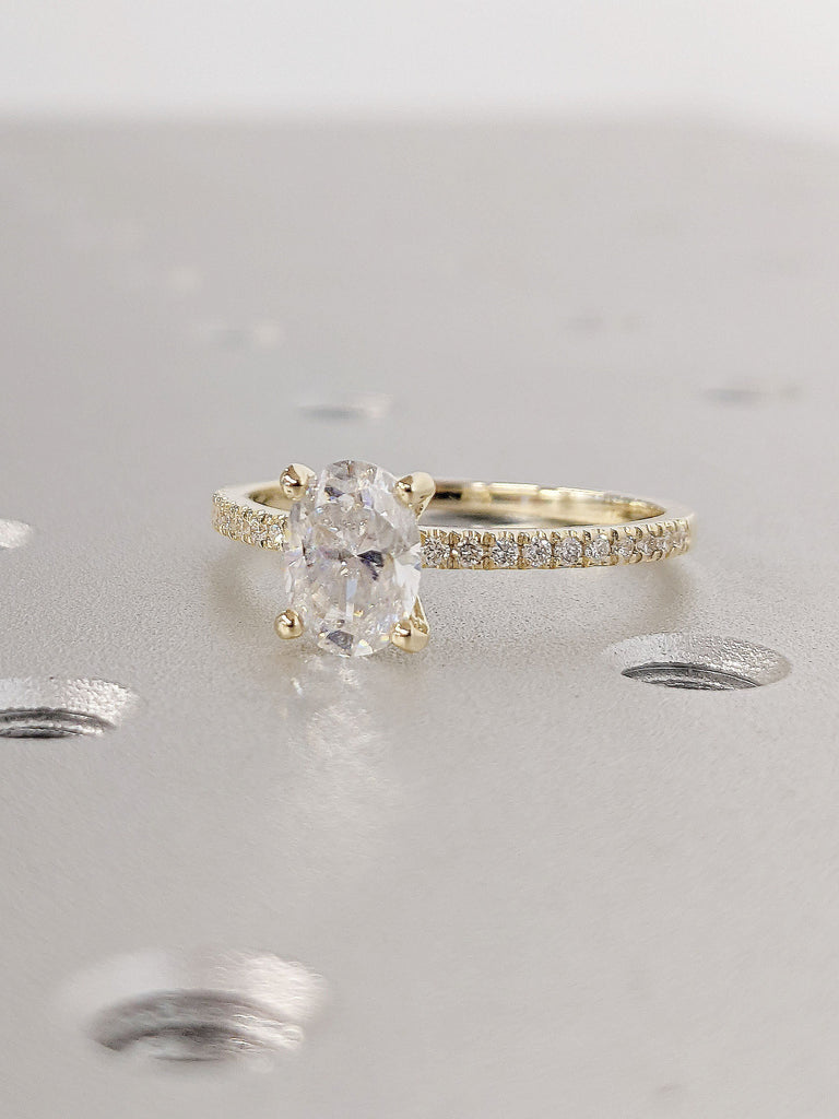 Eco Friendly CVD Lab Created Diamond Women Wedding Anniversary Ring | 14K 18K Yellow Gold Dainty Eternity Band | Timeless Proposal Ring