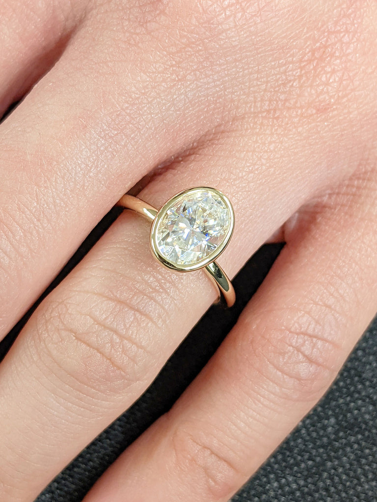 1.5ct VVS Lab Grown Diamond Solitaire Wedding Anniversary Ring for Wife | 14K 18K Yellow Gold Eco Friendly Diamond Band | Timeless Women Jewelry