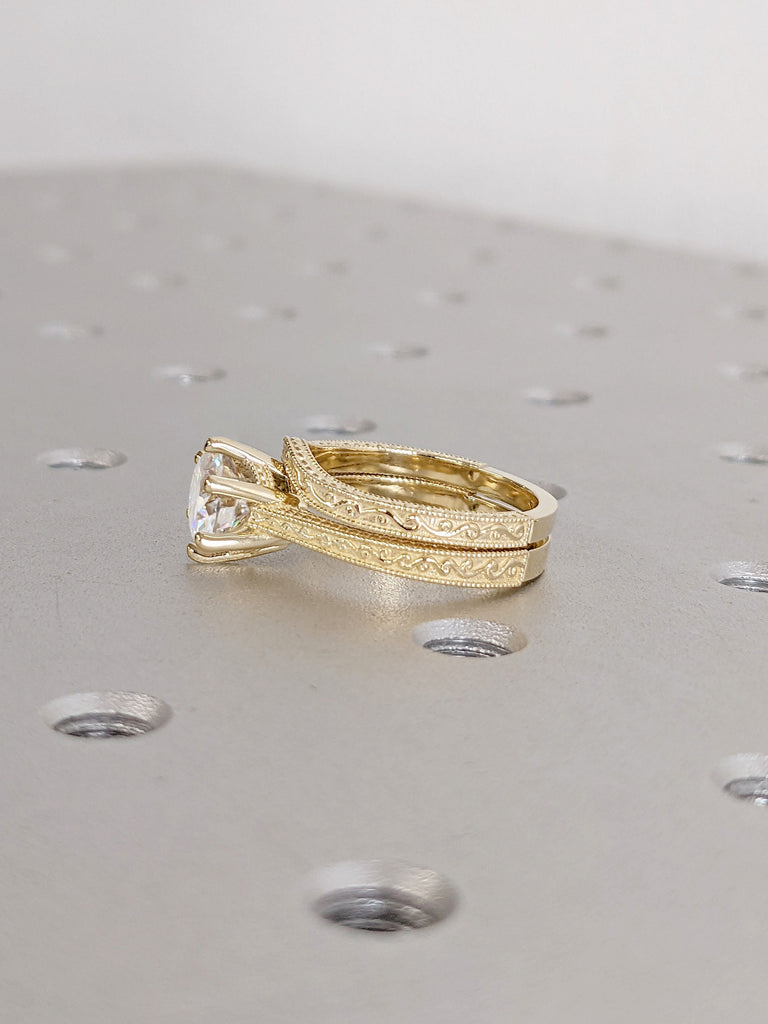 Gold Vine Lab Diamond Engagement Ring | Hand Cast Milgrain Wedding Ring | Branch Ring | Elegant Engagement Ring | Twig Solitaire Ring Elven