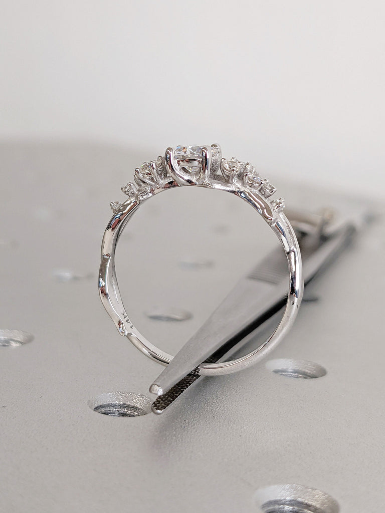Rustic Twigs Trellis 14K White Gold Diamond Wedding Ring