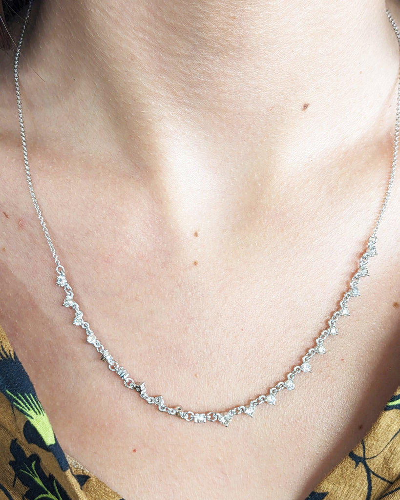 Starstruck Diamond Necklace / 14k Gold Diamond Necklace / Floating Diamond Necklace / Dainty Diamond Necklace / Gift for Her / Holiday Sale