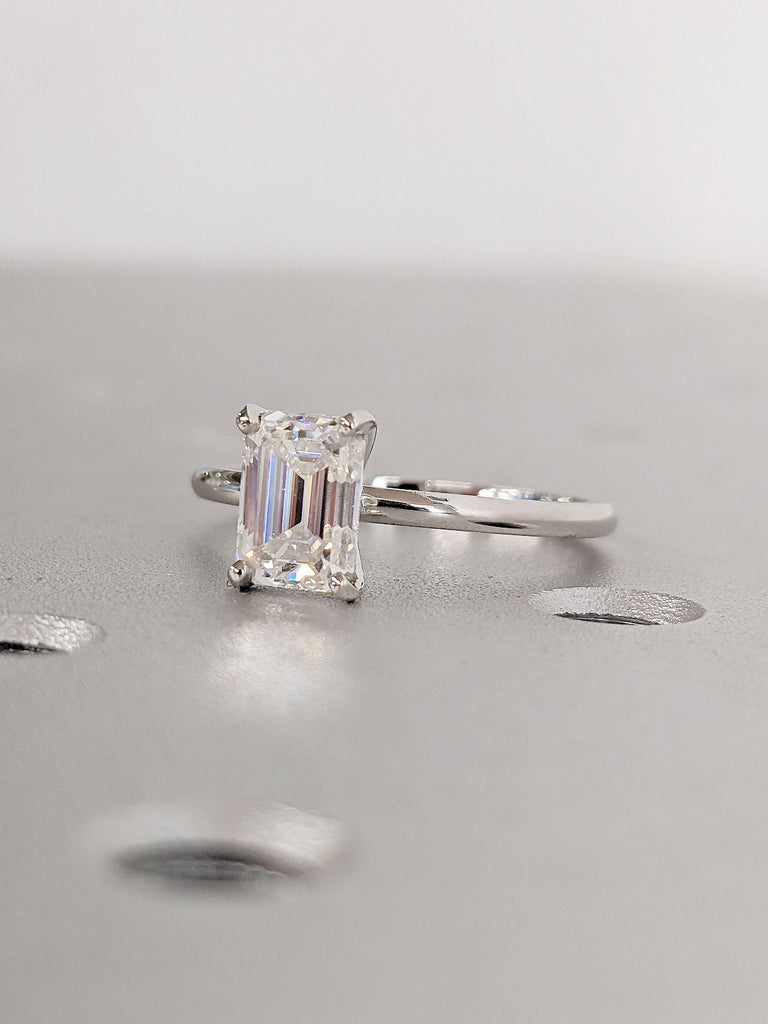 1 Carat Emerald Cut Lab Grown Diamond Ring | Emerald Lab Diamond Solitaire Ring | Emerald Cut Engagement Ring | Solitaire | Minimalist Ring