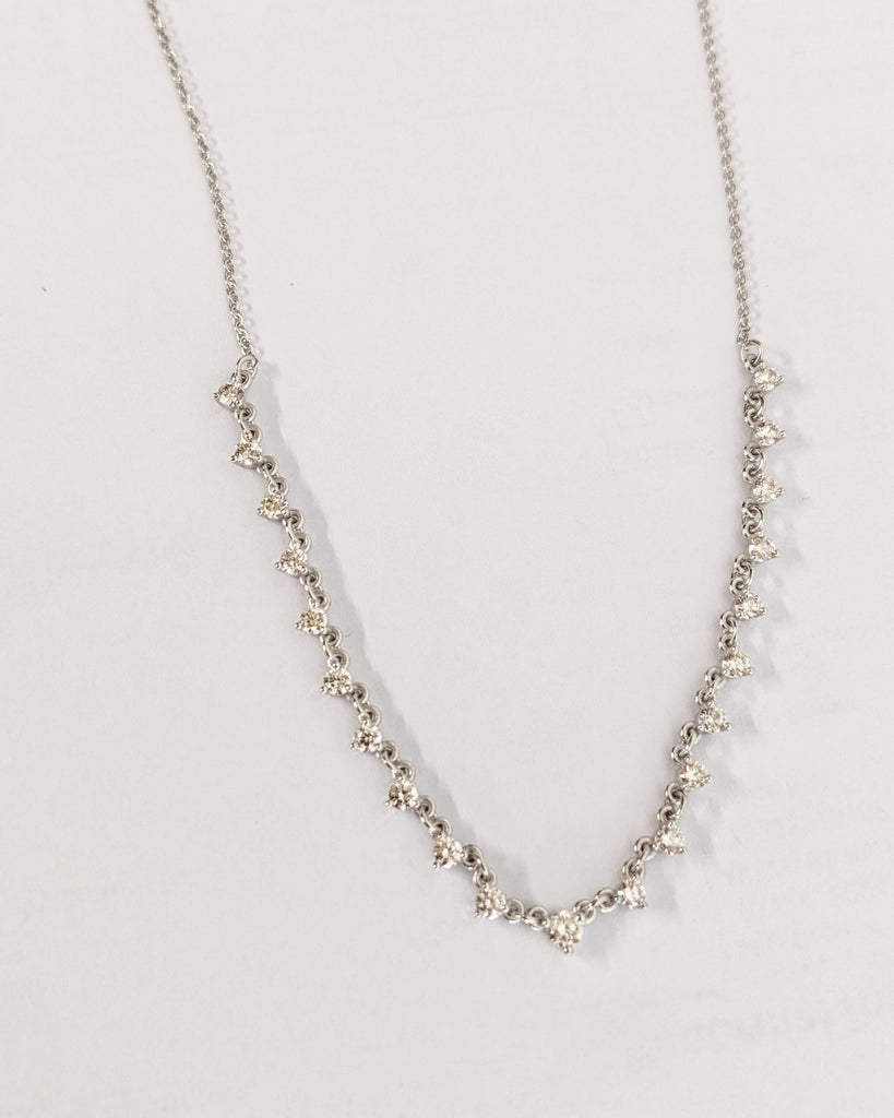 Starstruck Moissanite Necklace / 14K Gold Moissanite Necklace / Floating Moissanite Necklace / Dainty Necklace / Gift for Her / Holiday Sale