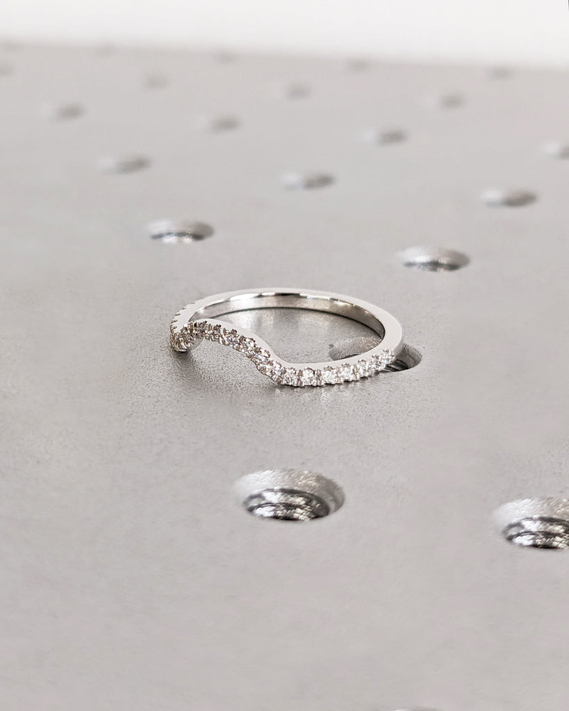 Natural Diamond Ring Couples Ring Set- His and Hers Matching Wedding Bands- 14K Gold- Wedding Ring Matching Promise Ring- Hammered- Brushed