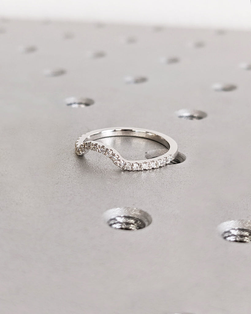 Lab Made Diamond Ring Couples Ring Set- His and Hers Matching Wedding Bands- 14K Gold- Wedding Ring Matching Promise Ring- Hammered- Brushed