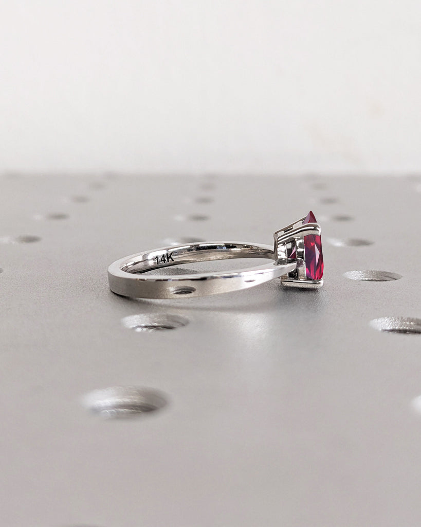 Ruby Ring, Unique Engagement Ring, Solitaire Ring, Pear Cut Ruby Ring, Ruby Jewelry, Ruby Solitaire, Gemstone Solitaire, Beautiful Ring, Red