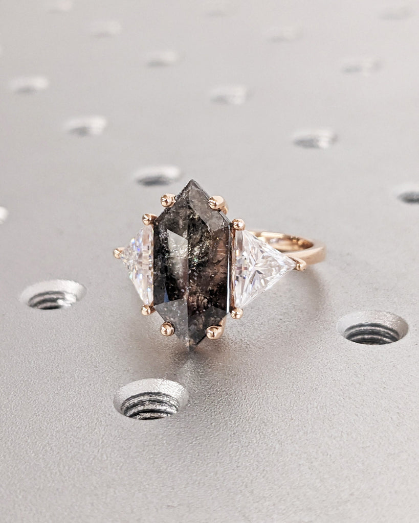 14k 18k Rose Gold Diamond Engagement Ring |  Natural Diamond Ring