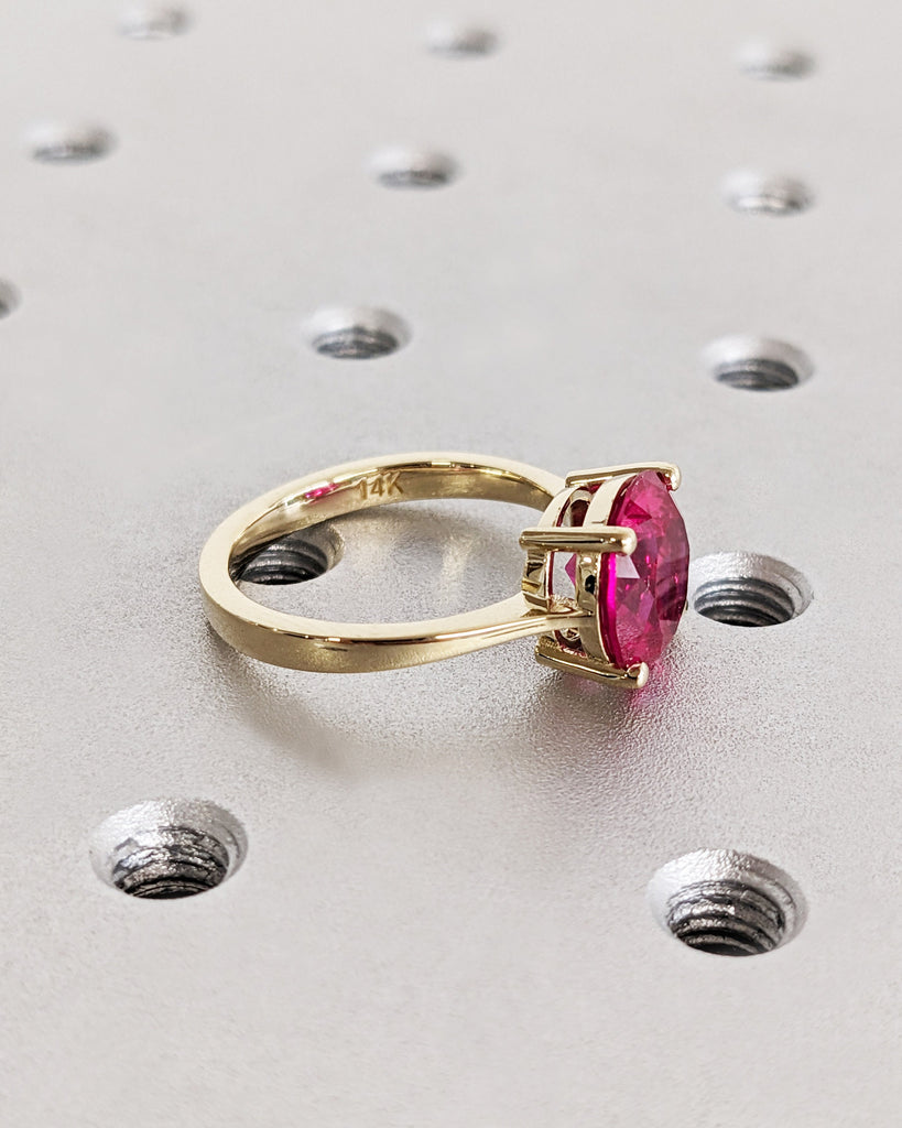 Ruby Ring, Unique Engagement Ring, Solitaire Ring, Round Ruby Ring, Ruby Jewelry, Ruby Solitaire, Gemstone Solitaire, Beautiful Ring, Red