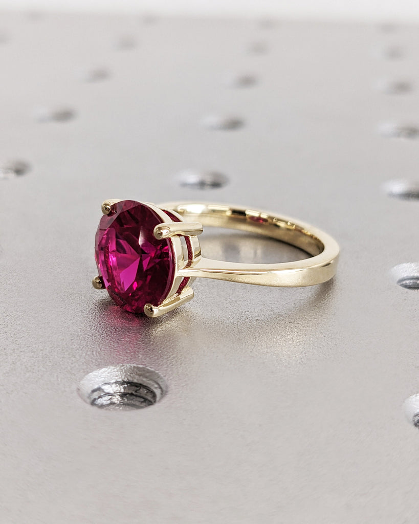 Ruby Ring, Unique Engagement Ring, Solitaire Ring, Round Ruby Ring, Ruby Jewelry, Ruby Solitaire, Gemstone Solitaire, Beautiful Ring, Red