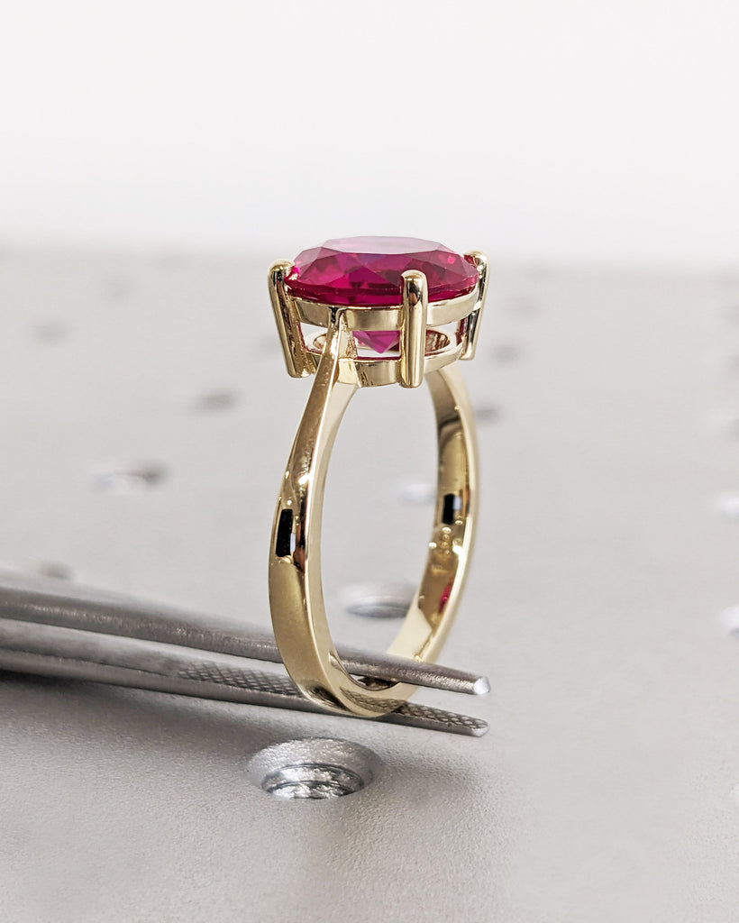 Ruby Ring, Unique Engagement Ring, Solitaire Ring, Round Ruby Ring, Ruby Jewelry, Ruby Solitaire, Gemstone Solitaire, Beautiful Ring, Red