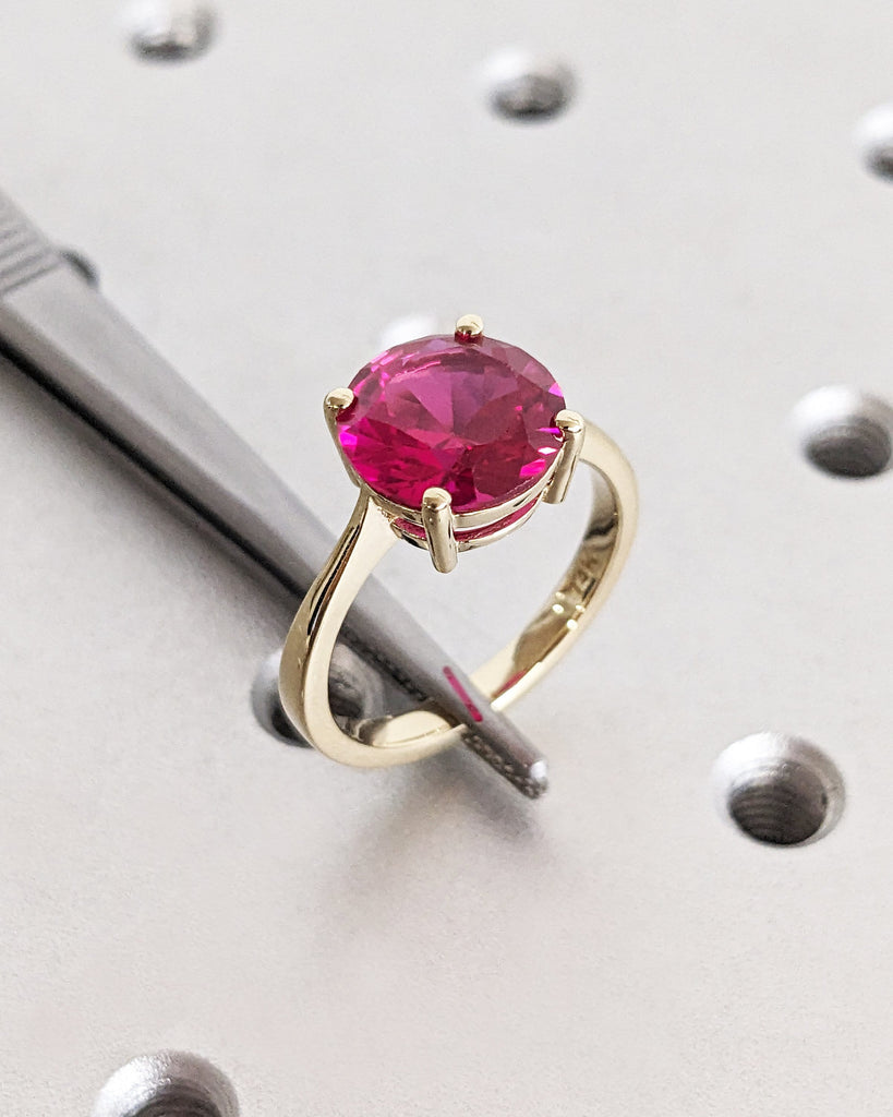 Ruby Ring, Unique Engagement Ring, Solitaire Ring, Round Ruby Ring, Ruby Jewelry, Ruby Solitaire, Gemstone Solitaire, Beautiful Ring, Red