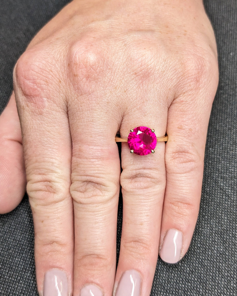 Ruby Ring, Unique Engagement Ring, Solitaire Ring, Round Ruby Ring, Ruby Jewelry, Ruby Solitaire, Gemstone Solitaire, Beautiful Ring, Red