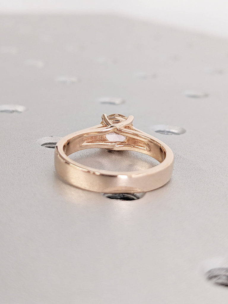 Pink Morganite Engagement Ring | Round Morganite Ring | Unique Proposal Ring | Rose Gold Commitment Ring | Morganite Jewelry | Promise Ring