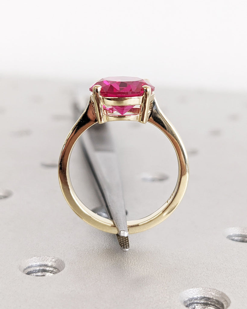 Ruby Ring, Unique Engagement Ring, Solitaire Ring, Round Ruby Ring, Ruby Jewelry, Ruby Solitaire, Gemstone Solitaire, Beautiful Ring, Red