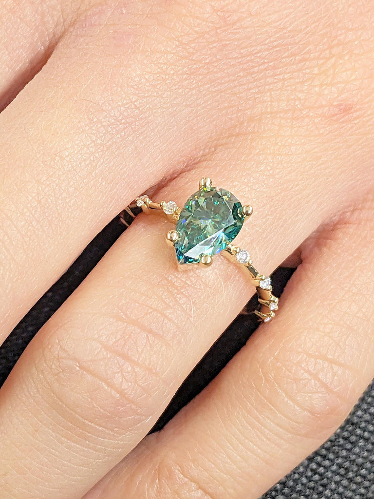 14k Yellow Gold Moissanite Engagement Ring