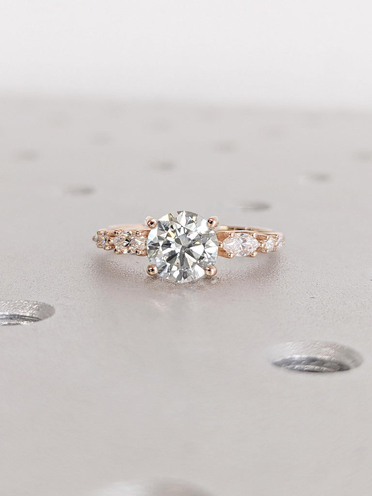 Vintage Lab Grown Diamond Woman Engagement Ring | Delicate Promise Ring | Multi Stone Diamond Wedding Ring