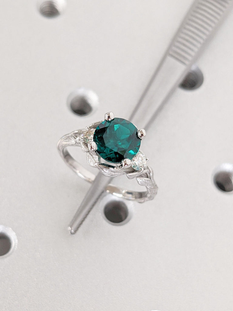 3ct Lab Created Emerald Promise Anniversary Ring for Wife | May Birthstone Gift | Perfect Diamond and Emerald Engagement Ring