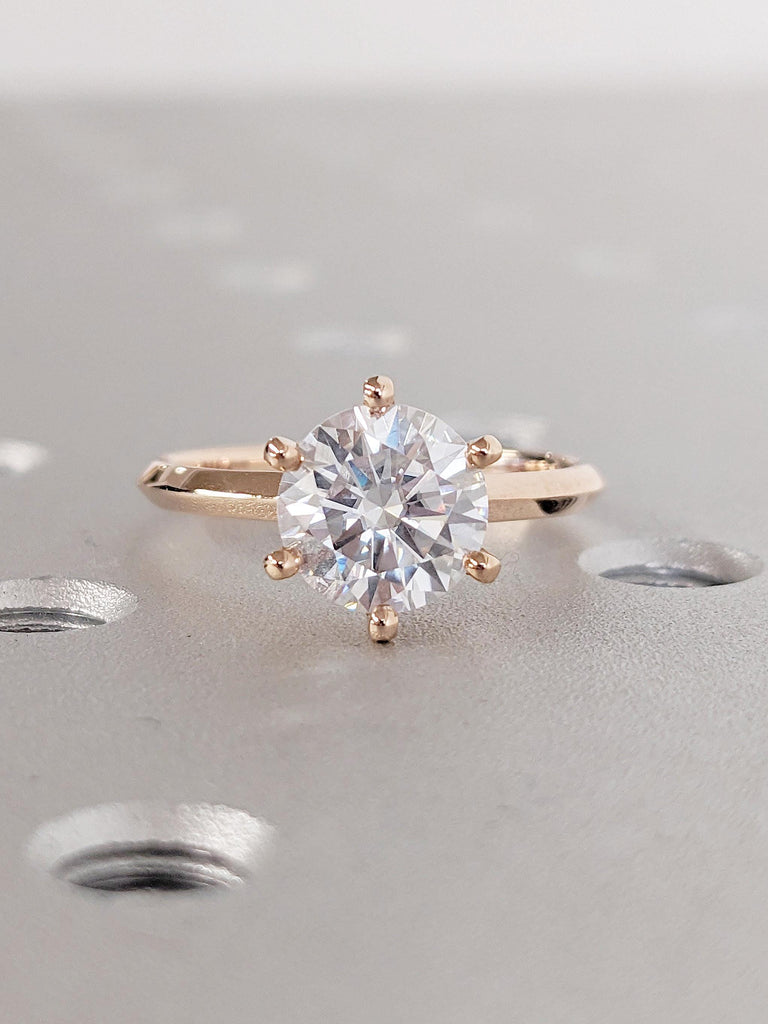 Lab Created Diamond Engagement Ring | Lab Grown Diamond Ring | Round Diamond Certified Lab Diamond Ring | Solitaire Ring | Classic Ring