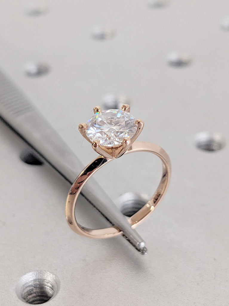 Lab Created Diamond Engagement Ring | Lab Grown Diamond Ring | Round Diamond Certified Lab Diamond Ring | Solitaire Ring | Classic Ring