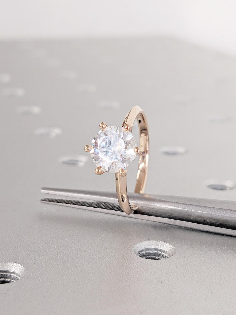 Lab Created Diamond Engagement Ring | Lab Grown Diamond Ring | Round Diamond Certified Lab Diamond Ring | Solitaire Ring | Classic Ring