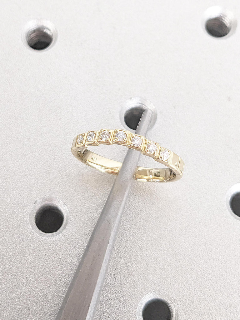 14k Yellow Gold Diamond Ring, Stackable Rings for Women, Diamond Matching Ring, Unique Wedding Bands, Dainty Stacking Ring, Gift for Women