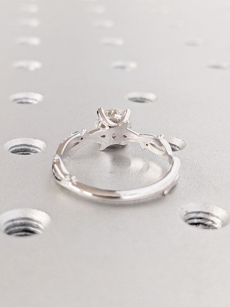 1-3ct VVS Lab Created Diamond Engagement Ring | Unique Twigs Ring | 14k White Gold Nature Inspired Round cut Promise Ring | Simulant Diamond