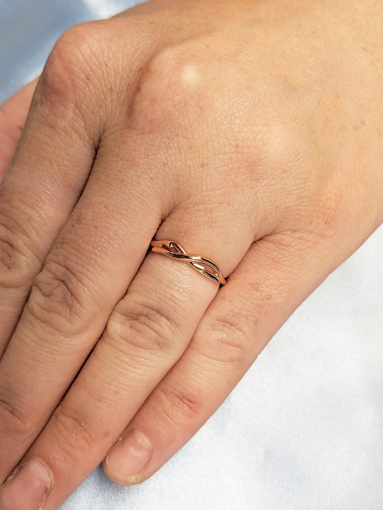 14k Rose Gold Twig Ring | Promise Ring for Her | Wedding Band for Women | Minimalist Ring | Anniversary Ring | Unique Birthday Gift for Wife