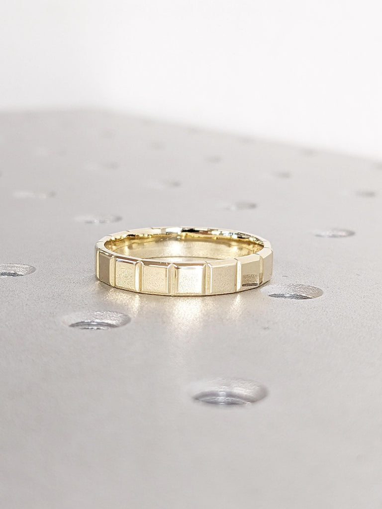 14k Gold Wedding Band | Gifts for Boyfriend | Unique Wedding Anniversary Ring | Dainty Mens Ring | Mens Wedding Ring | Gift for Husband