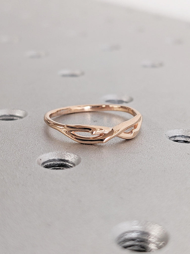 14k Rose Gold Twig Ring | Promise Ring for Her | Wedding Band for Women | Minimalist Ring | Anniversary Ring | Unique Birthday Gift for Wife