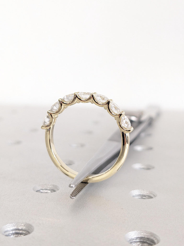 Round Cut Lab Grown Diamond Cluster Ring, 14k Solid Gold Diamond Promise Rings for Women, 7 Stones Moissanite Ring, Anniversary Gift for Her