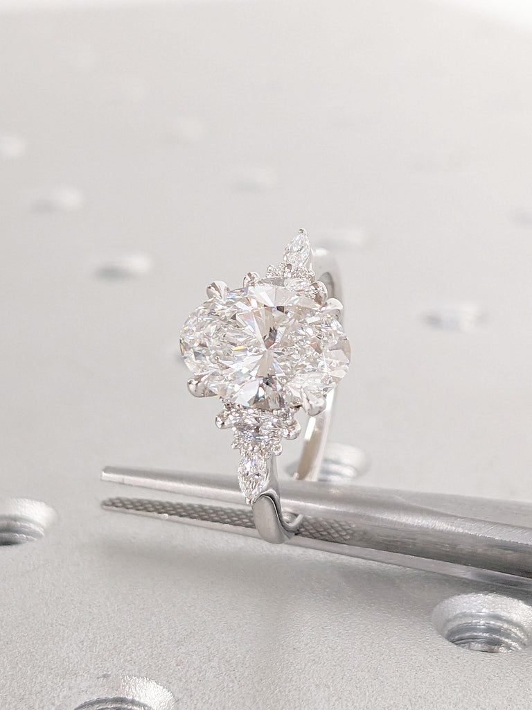 Marquise cut Lab Diamond Ring | Art Deco Promise Anniversary Ring for Her | Talon Prong Ring