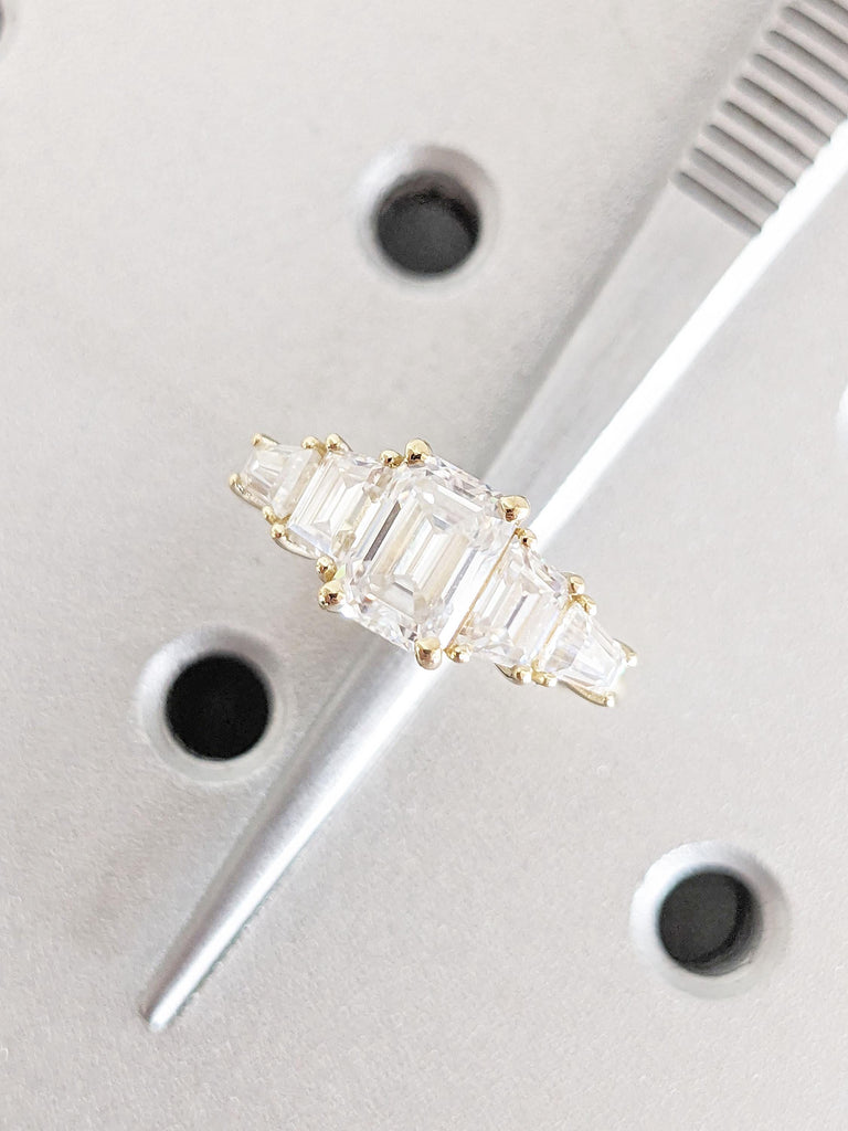Diamond Baguette and Emerald Cut Ring