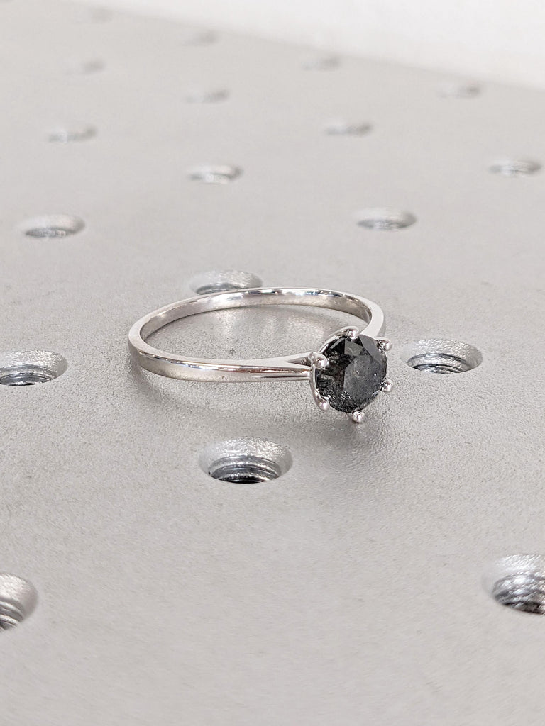Minimalist Engagement Ring | 14k Gold Ring for Her | Bridal Ring Anniversary Gift | Gold or Platinum Women Jewelry