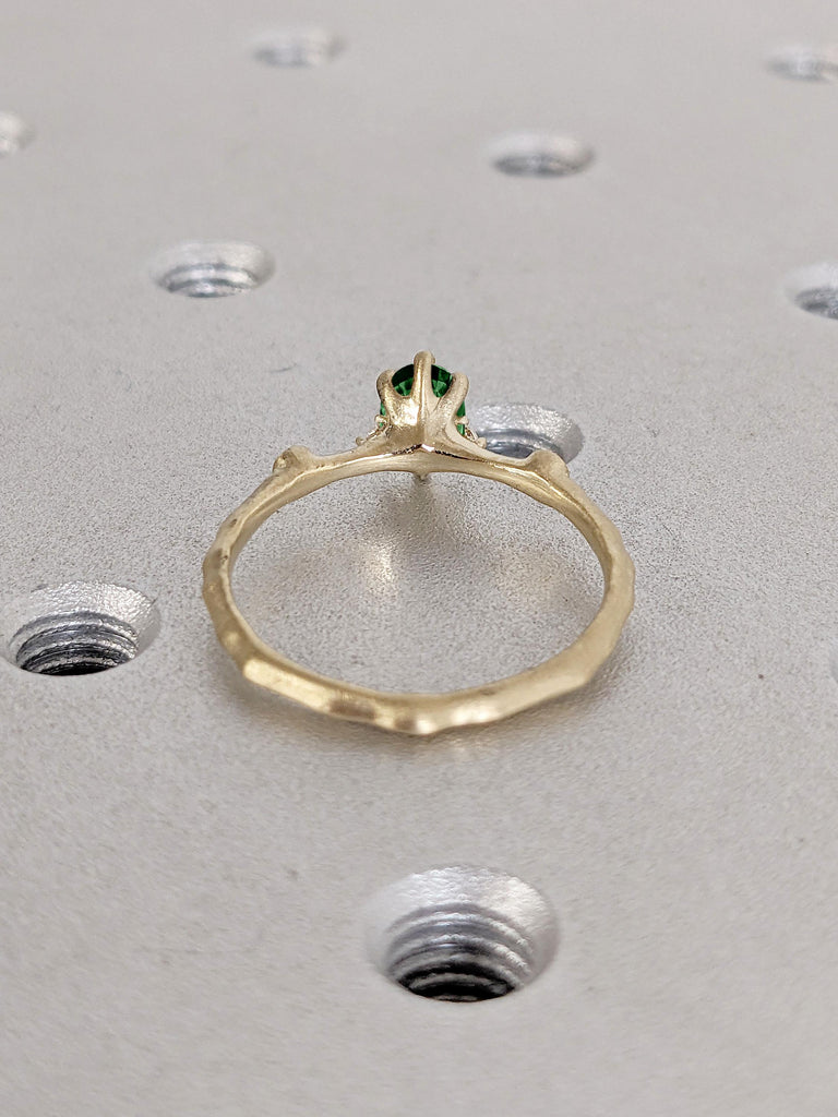 1ct, 2ct Emerald Ring | Handmade Oval Cut Ring | 14k Yellow Gold Ring | Beautiful Engagement Ring Wedding Ring | Promise Ring Gift For Women
