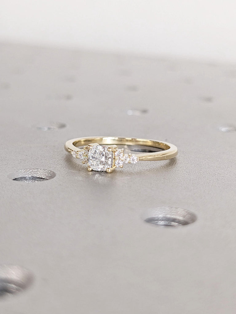 Art Deco Cushion Cut Moissanite Engagement Ring, Cushion Cut Ring, Moissanite Engagement Ring, Conflict Free, Diamond Alternative