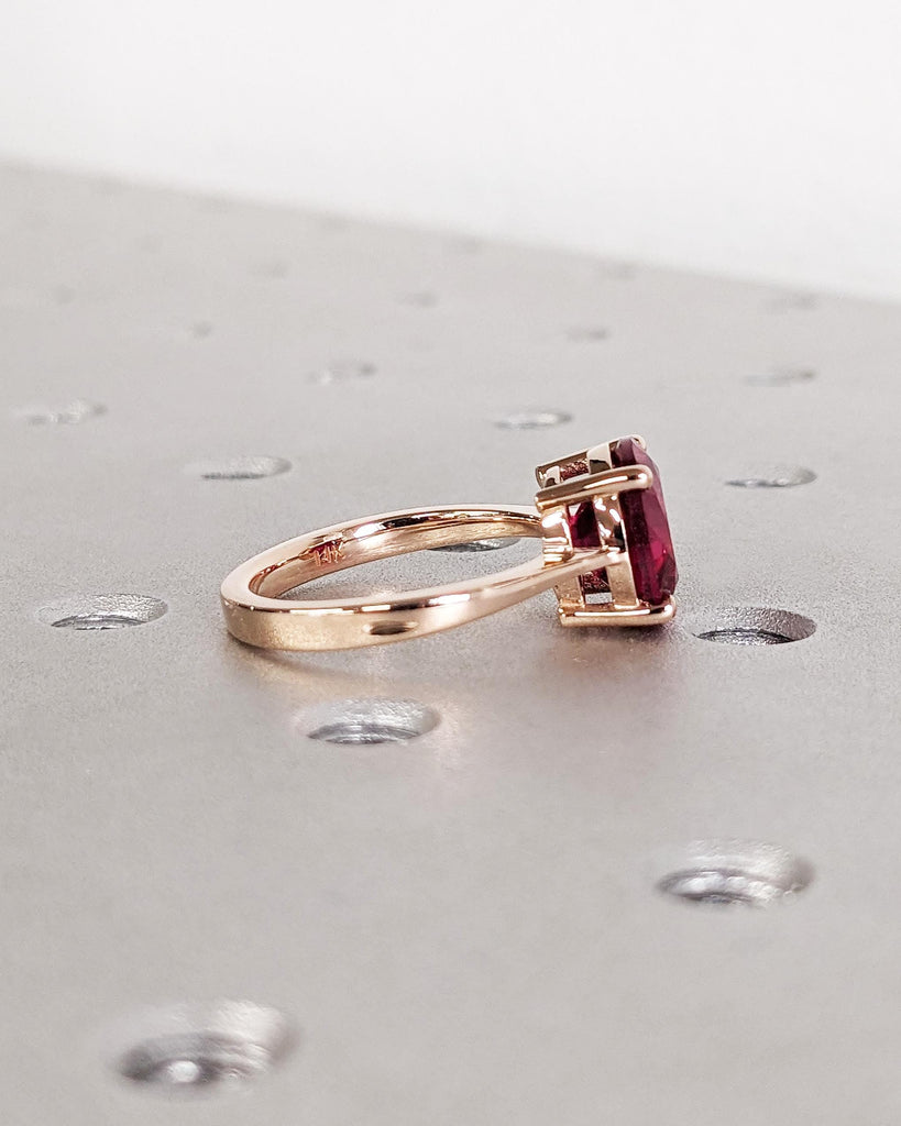 Ruby Ring, Unique Engagement Ring, Solitaire Ring, Round Ruby Ring, Ruby Jewelry, Ruby Solitaire, Gemstone Solitaire, Beautiful Ring, Red