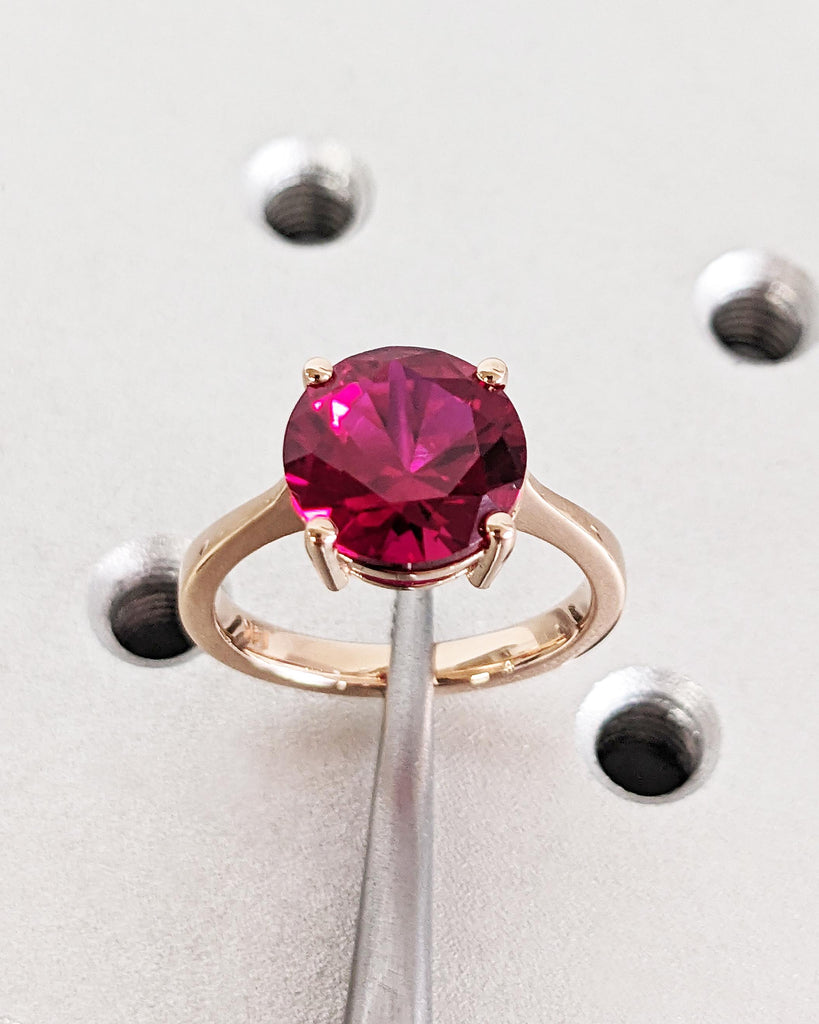 Ruby Ring, Unique Engagement Ring, Solitaire Ring, Round Ruby Ring, Ruby Jewelry, Ruby Solitaire, Gemstone Solitaire, Beautiful Ring, Red