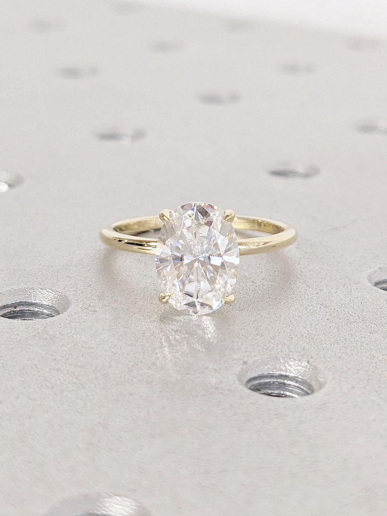 2ct Oval Moissanite Engagement Ring | Oval Solitaire Moissanite Ring 14k Solid Gold Ring | Anniversary Gift Ring Bridal Ring | Daily Ring