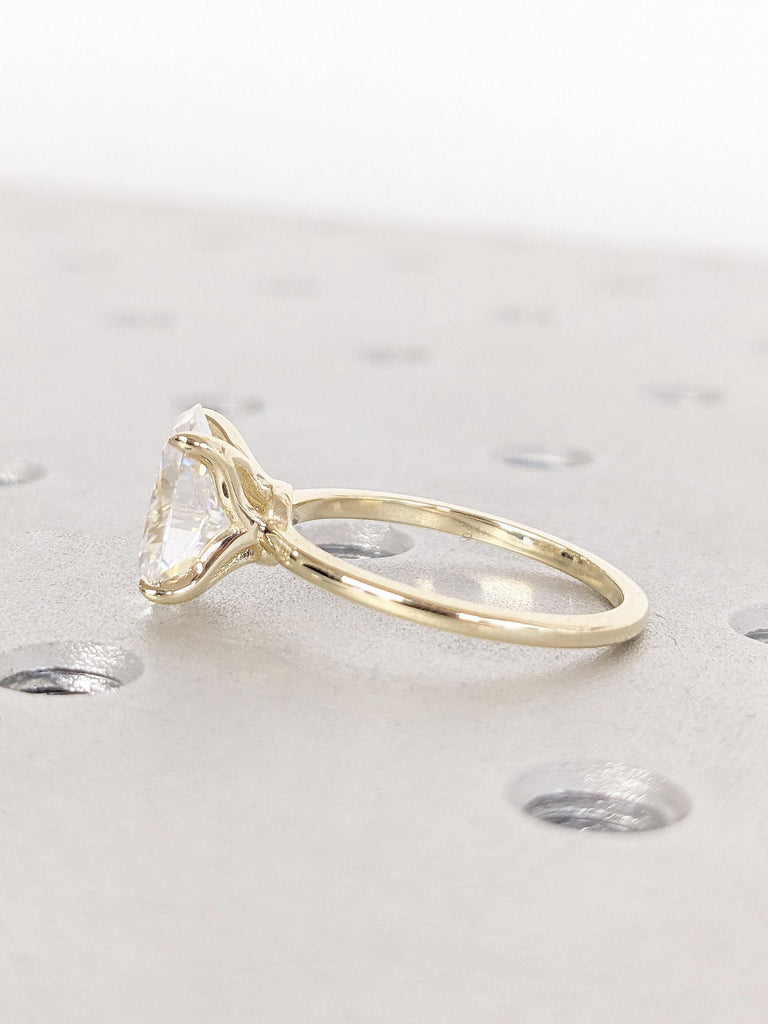 2ct Oval Moissanite Engagement Ring | Oval Solitaire Moissanite Ring 14k Solid Gold Ring | Anniversary Gift Ring Bridal Ring | Daily Ring