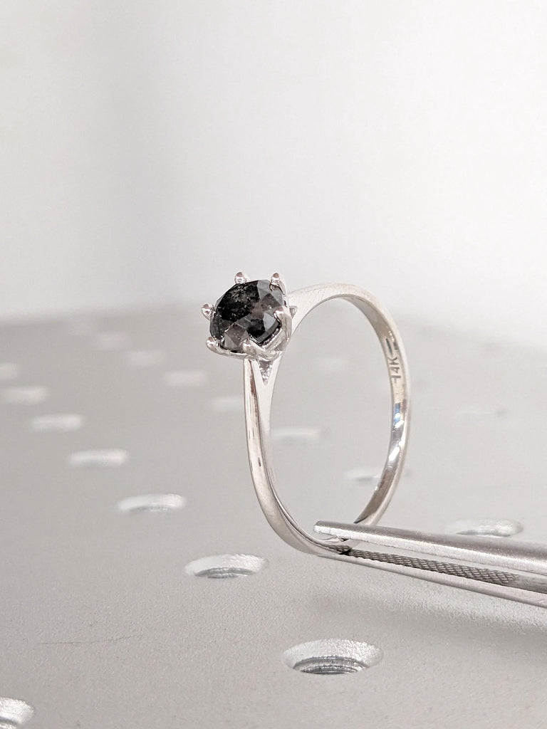 Unique Natural Diamond Engagement Ring for Her | 14k Gold Promise Anniversary Ring