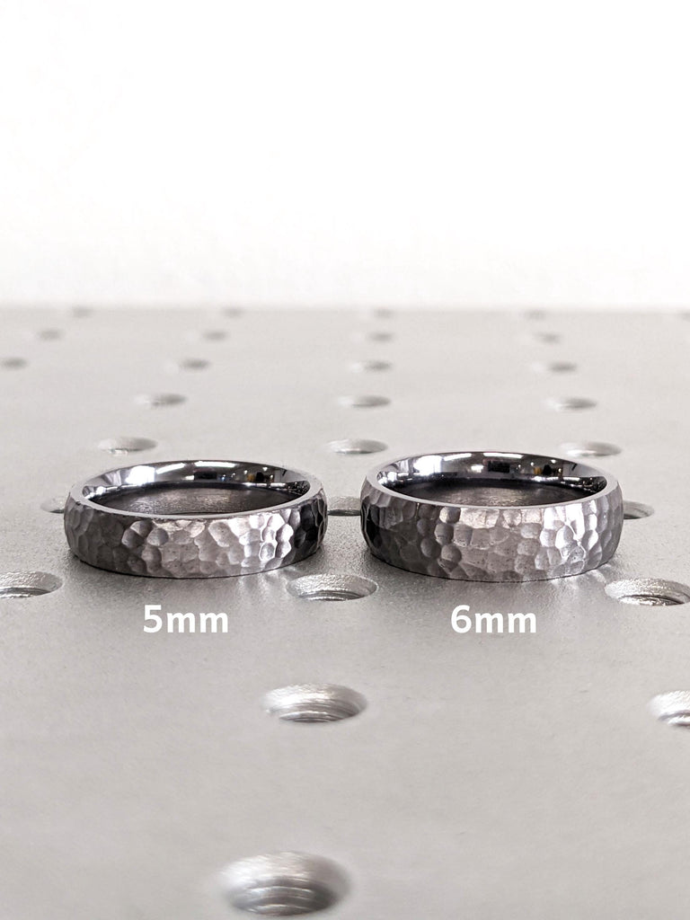 Unique Mens Wedding Ring | Male Wedding Bands | Tantalum Wedding Band | 5mm 6mm Mens Wedding Ring | Dark Gray Wedding Band | Handmade Rings | Hammered Rings