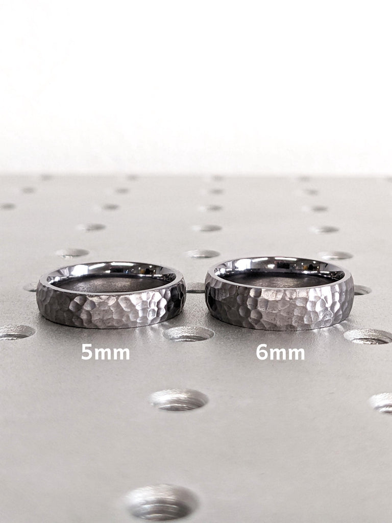 Unique Mens Wedding Ring | Male Wedding Bands | Tantalum Wedding Band | 5mm 6mm Mens Wedding Ring | Dark Gray Wedding Band | Handmade Rings | Hammered Rings