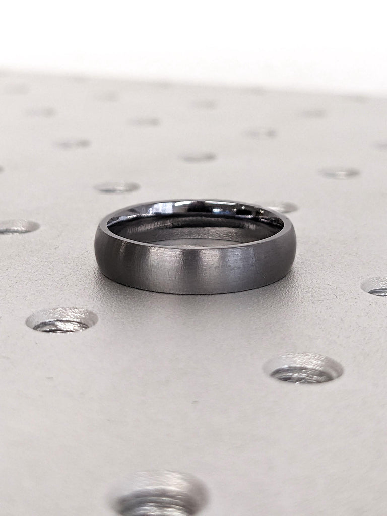 5mm Dark Grey Wedding Band | Hypoallergenic Comfort Fit Mens Wedding Band | Alternative Metal Handmade Wedding Ring | Wedding Band for Him