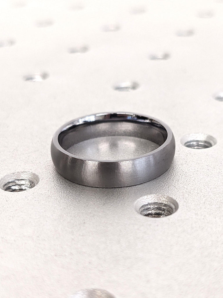 5mm Gunmetal Grey Wedding Band | Tantalum Mens Wedding Ring | Matte Black Ring | Simple Tantalum Wedding Ring | Unique Birthday Gift for Him