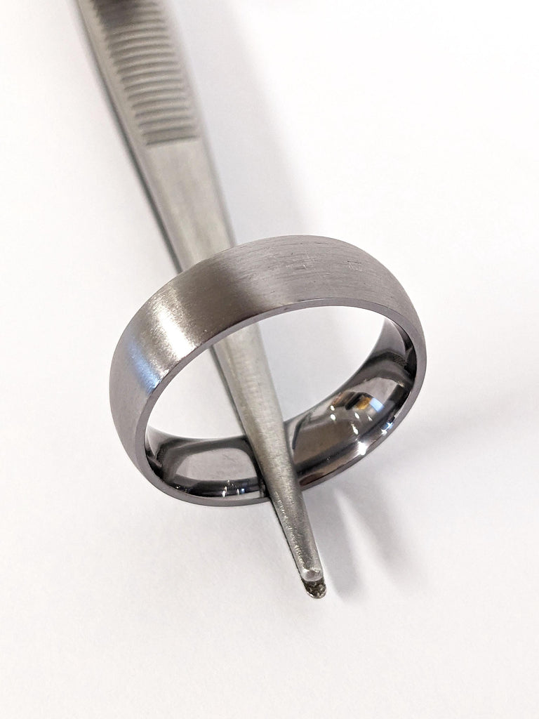 Tantalum Wedding Ring. Matt Finish Pure Tantalum Wedding Ring. Hypoallergenic Comfort Fit, Court Shaped Tantalum Ring for Him