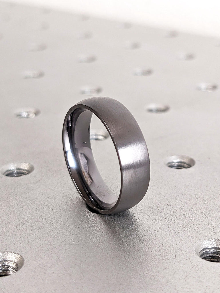 Unique Mens Wedding Ring | Male Wedding Bands | Comfort Fit Wedding Rings for Him | Tantalum Ring | Gunmetal Grey Hypoallergenic Mens Wedding Band