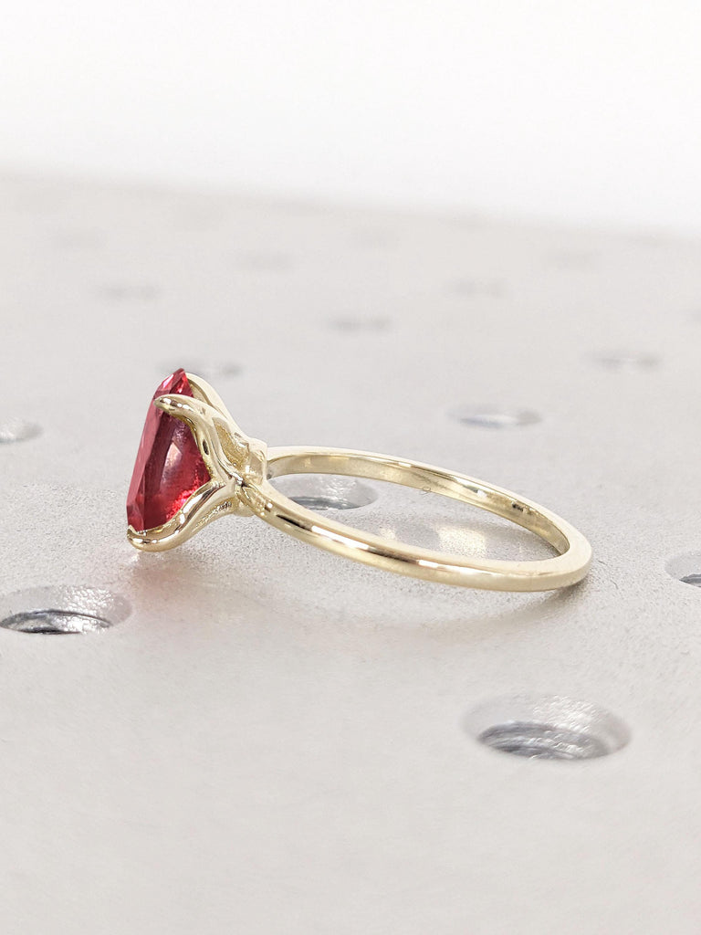 Tulip Floral Ring | Tulip Petal Engagement Ring | Tulip Prong Setting | Floral Petal Ring | 14k Yellow Gold Tulip Engagement Ring for Her | Nature Inspired Ring