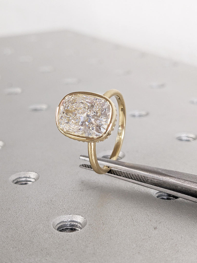 0.5-4ct Moissanite Anniversary Ring | 14K Solid Gold Wedding Rings for Women | Hidden Halo Moissanite Statement Ring | Birthday Gift for Her