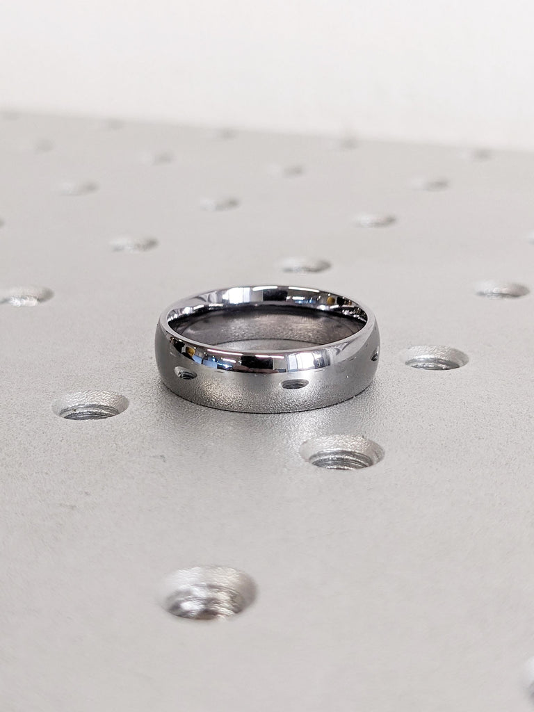 6mm Court Shape Gunmetal Gray Tantalum Mens Wedding Band | Hypoallergenic Alternative Metal Rings for Him | Simple Wedding Ring Comfort Fit