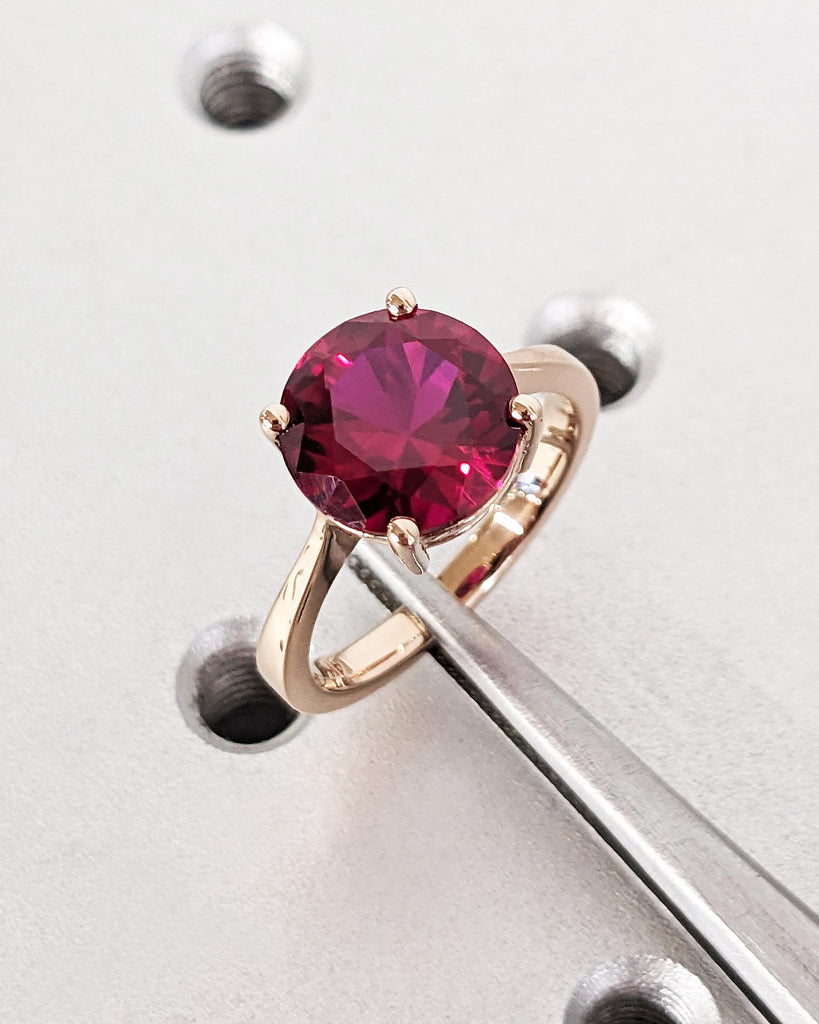Ruby Ring, Unique Engagement Ring, Solitaire Ring, Round Ruby Ring, Ruby Jewelry, Ruby Solitaire, Gemstone Solitaire, Beautiful Ring, Red